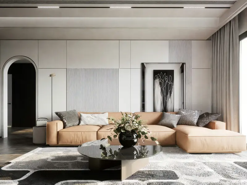 Séjour lumineux d’un appartement à vendre